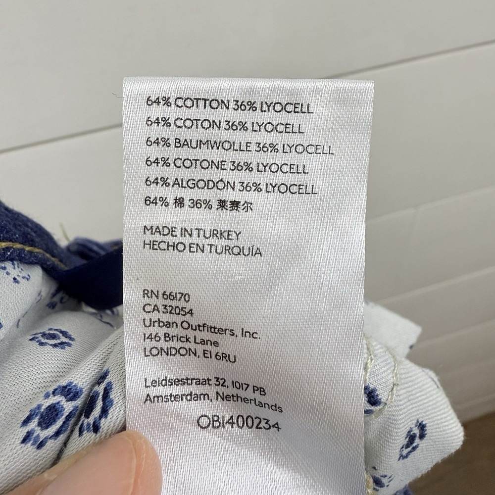 Pilcro Wide-Leg Flare Jeans in Dark Blue Denim - Picture 15 of 16